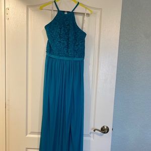 Open-Back Lace and Mesh Bridesmaid Dress, Size 4
